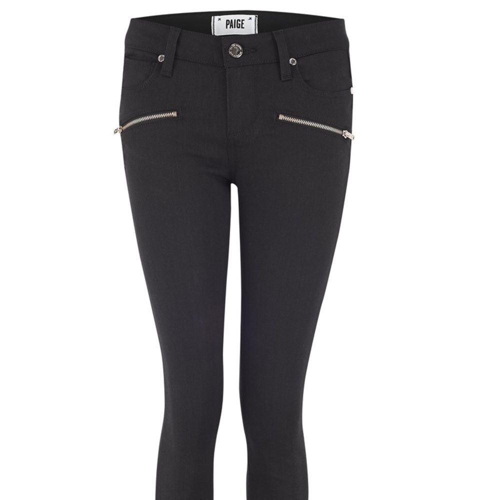 PAIGE Indio zip black jeans